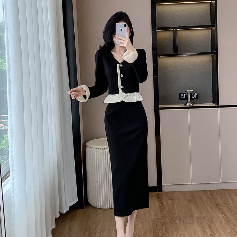 여성 봄 V넥 러플 롱원피스 스위트한 스타일 데일리룩 여름 바캉스 휴양지룩으로 추천 시원하고 편안한 착용감 - 상세 이미지 2