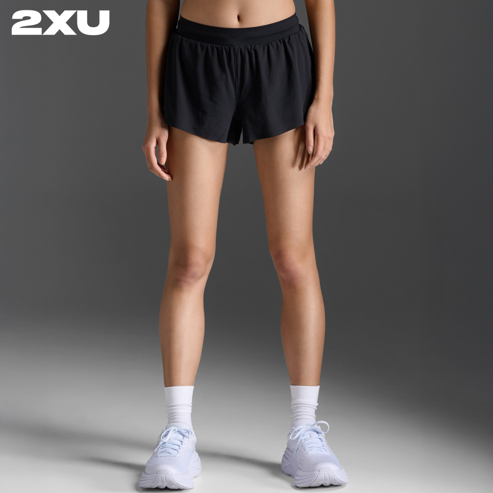 2XU 여자 마라톤 런닝 운동 반바지 라이트 스피드 3인치 쇼츠 WR6956BBLK-BRF - 상품 이미지