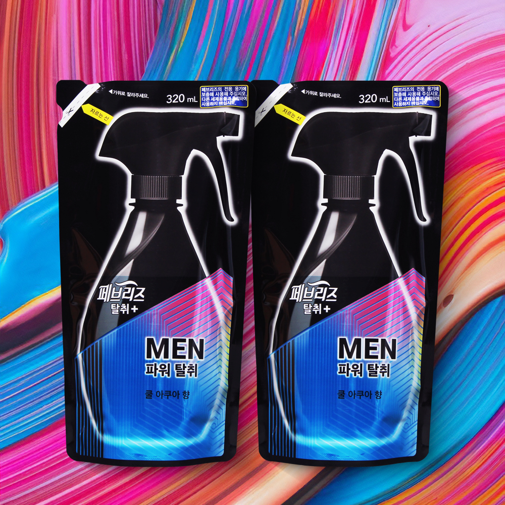 페브리즈 리필 포맨 쿨 아쿠아 섬유탈취제 320ml 2개 강력탈취 섬유향수 - 메인 이미지
