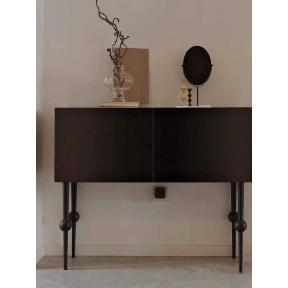 콘솔 장식장 엔틱 서랍 원목 수납 가구 인테리어용 80x30x85cm 블랙 - 상세 이미지 5