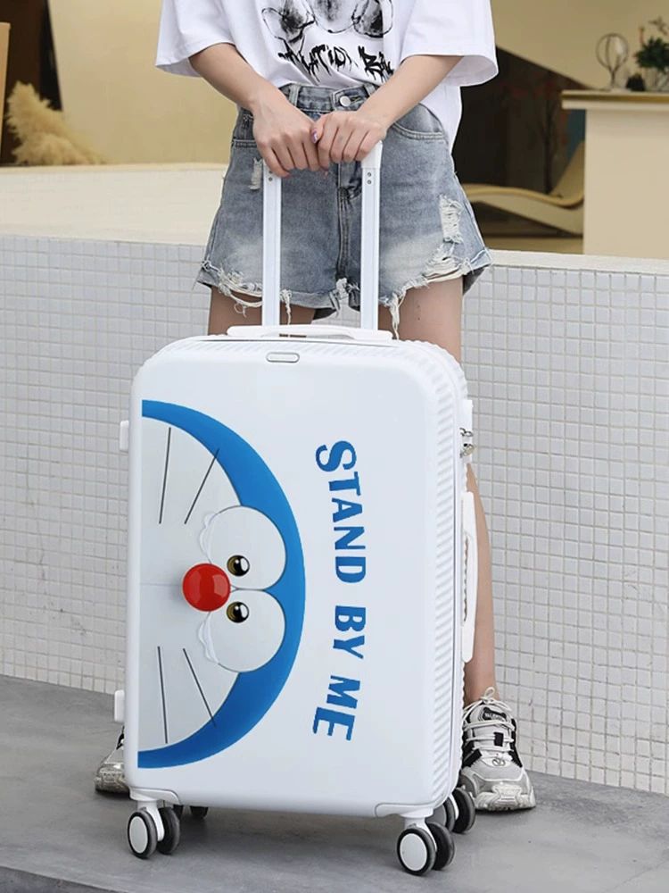 도라에몽 캐리어 기내용 여행 가방 트롤리 케이스 비행기 공항 패션 해외 체크인 하드 수하물 스카이블루 A 18인치 - 상세 이미지 4