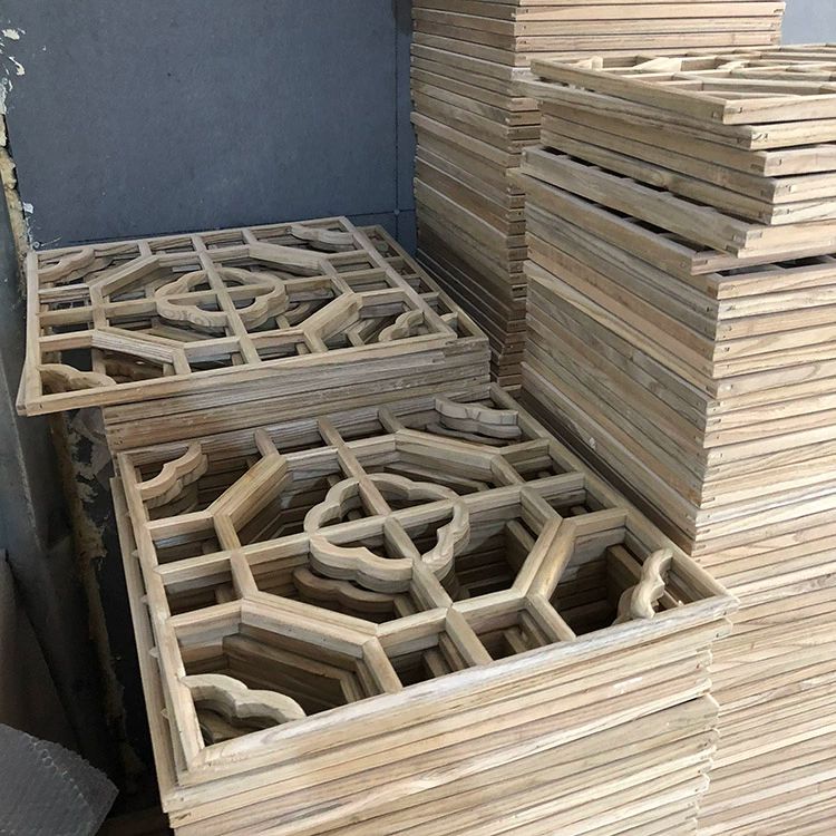 한옥 나무 창틀 창호지 빈티지 주사위 문살 문틀 창문 창호 무늬 동양 A형 20x20cm - 상세 이미지 4