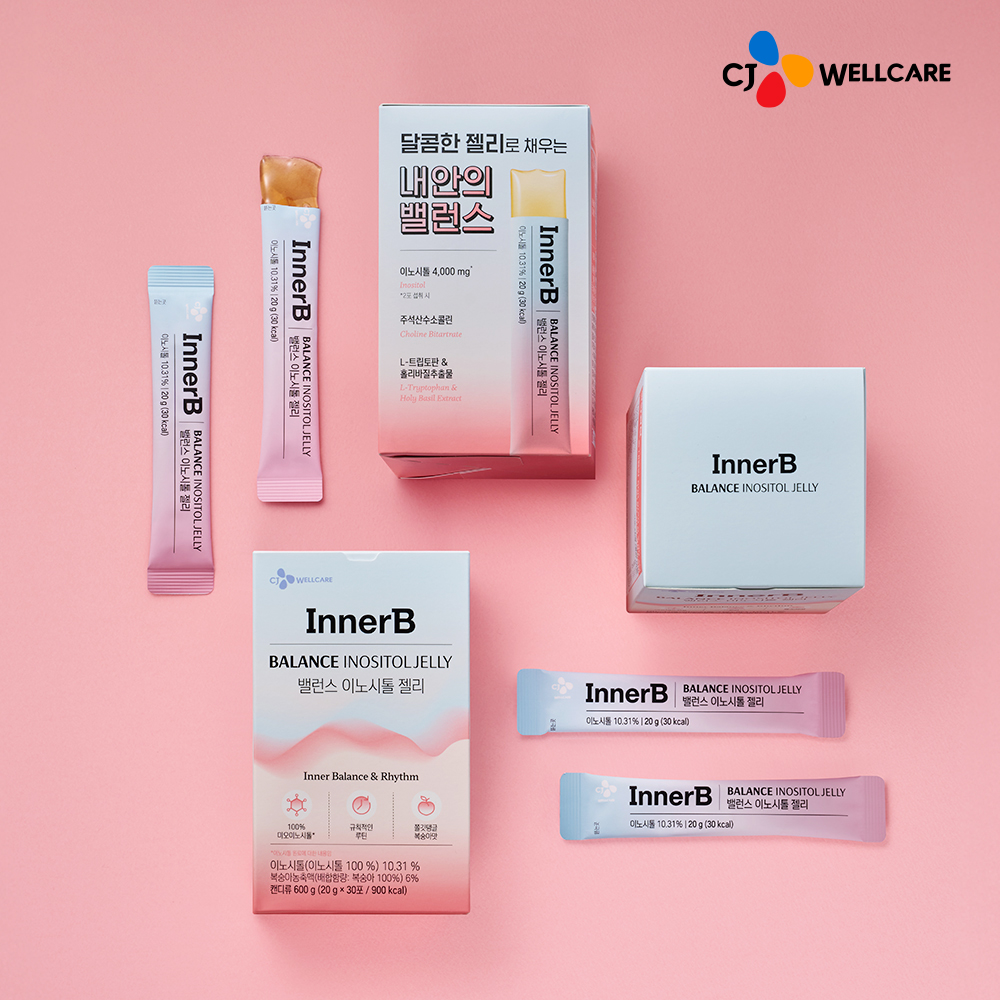 CJ 이너비 밸런스 이노시톨 복숭아맛 젤리 미오이노시톨 콜린 30포, 1개