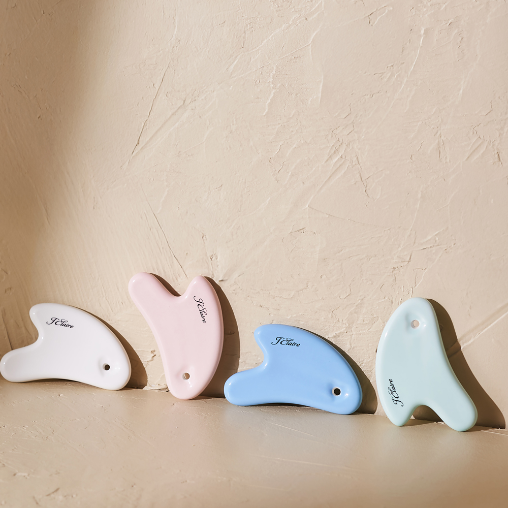 제이끌레르 세라믹 하트 마사지 괄사 얼굴 마사지기 두피 바디 도자기 림프순환 경락 승모근