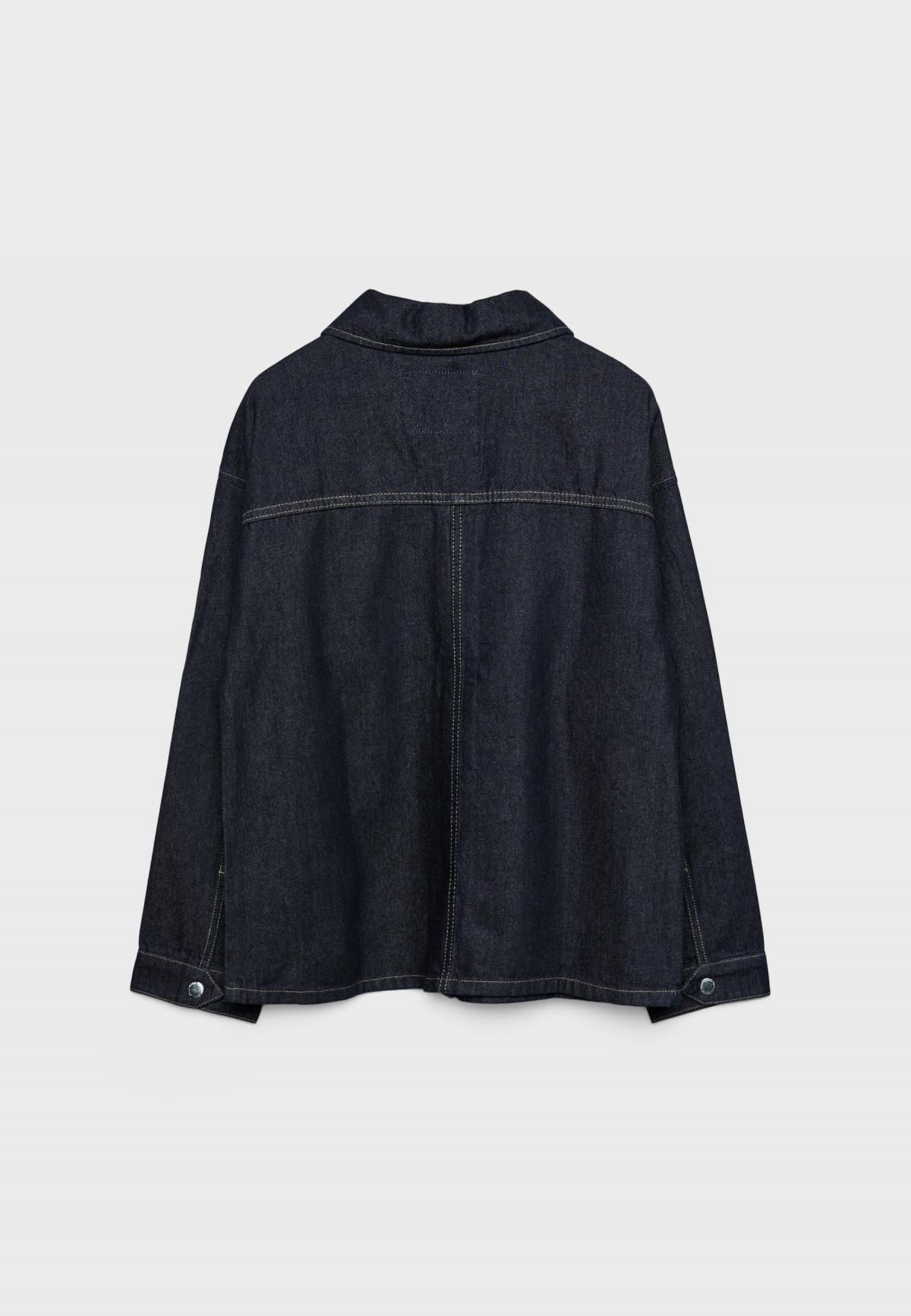 스트라디바리우스 오버핏 포켓 데님 재킷 1742/723 RINSE BLUE DENIM - 상세 이미지 2