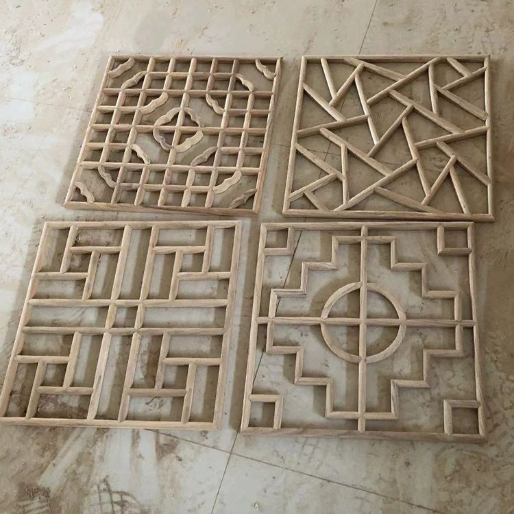한옥 나무 창틀 창호지 빈티지 주사위 문살 문틀 창문 창호 무늬 동양 A형 20x20cm - 상세 이미지 2