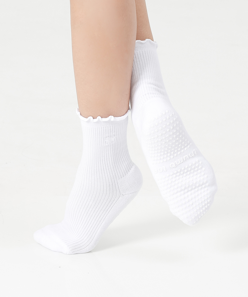 떰토 Frill Socks with Grip 스포츠 쿠션 크루삭스 무봉제 심리스 양말 - 메인 이미지