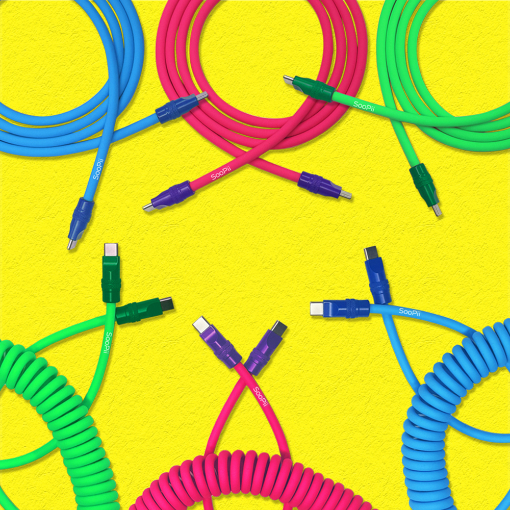 N배송 비비드 컬러 소프트 실리콘 케이블 240W C to C타입 초고속 충전 2배 스프링