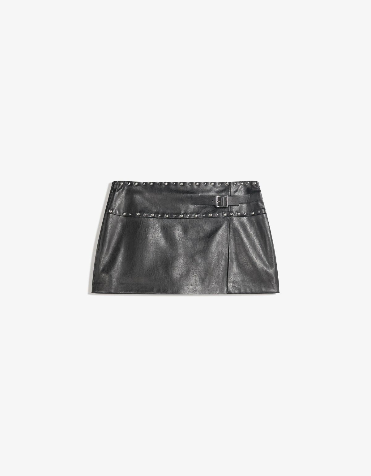 버쉬카 레더 이펙트 미니 스커트 6083/677 BLACK - 메인 이미지