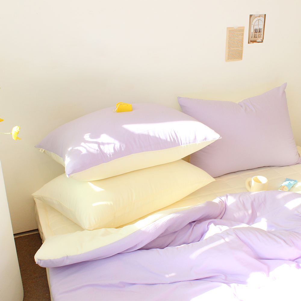 1+1 부드러운 디어마이 리버서블 워싱 베개커버 2장 라벤더 가든, 50x70cm