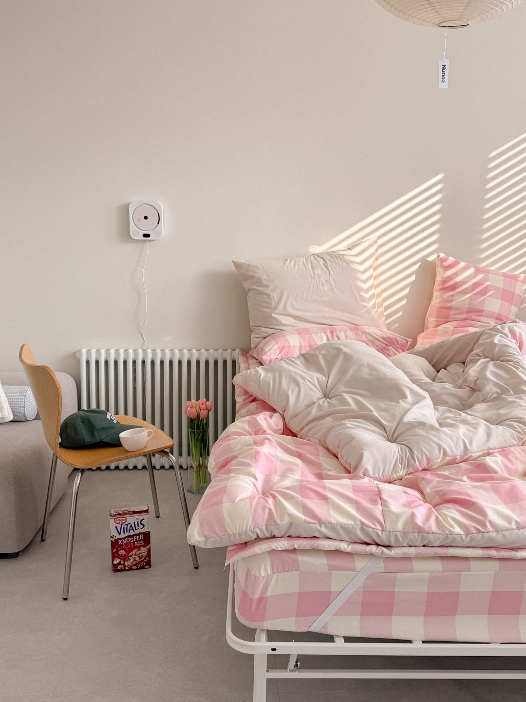 빅깅엄 봄핑크 체크 사계절 차렵이불 4종 풀세트 10%