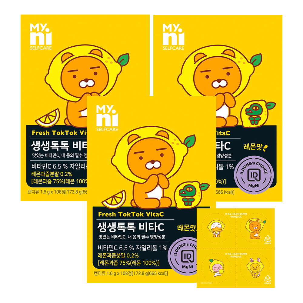 일동생활건강 마이니 셀프케어 생생톡톡비타C 108정 3개 - 상품 이미지