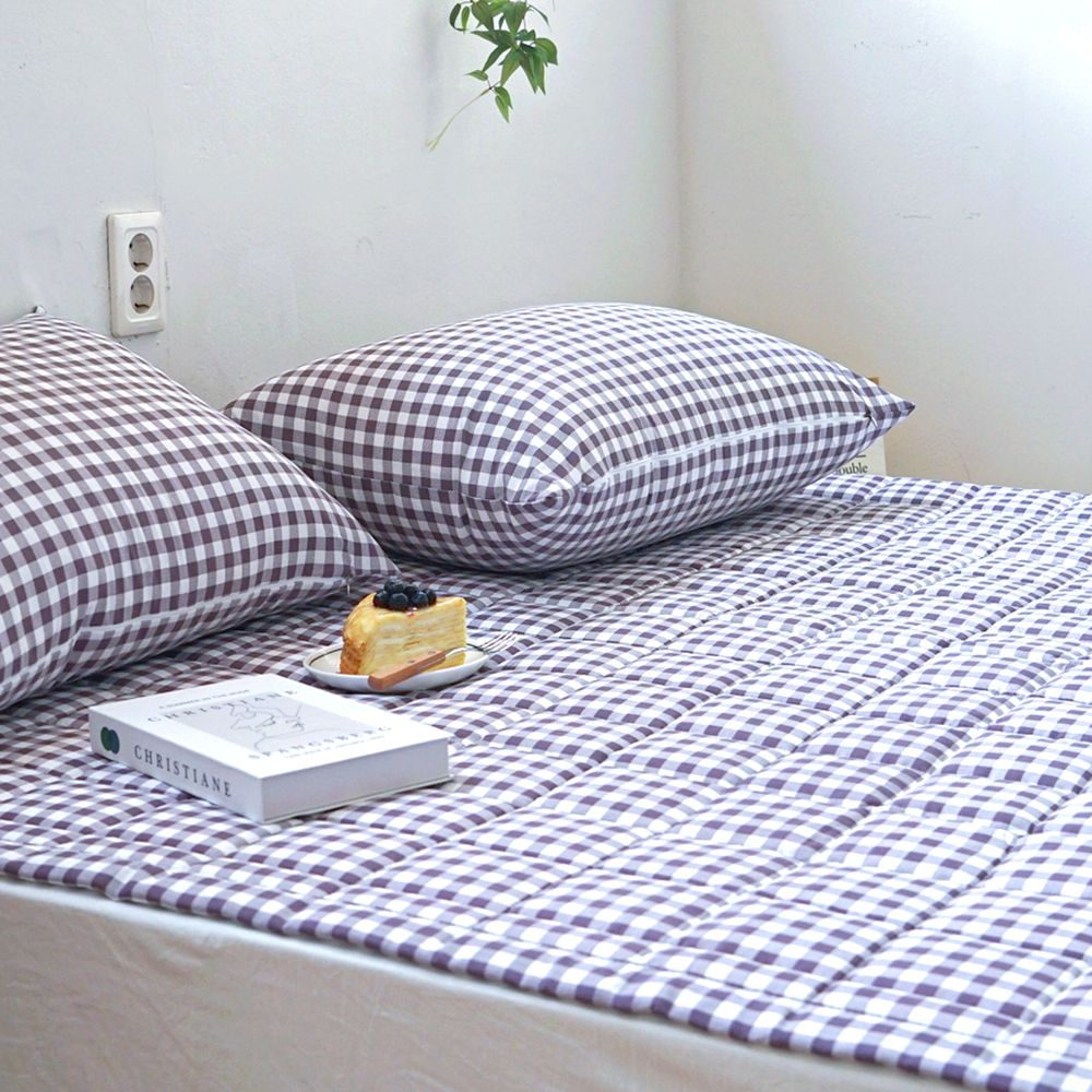 드림체크 먼지없는 사계절 고정밴딩 침대패드 그레이프 퍼플, Q(퀸)