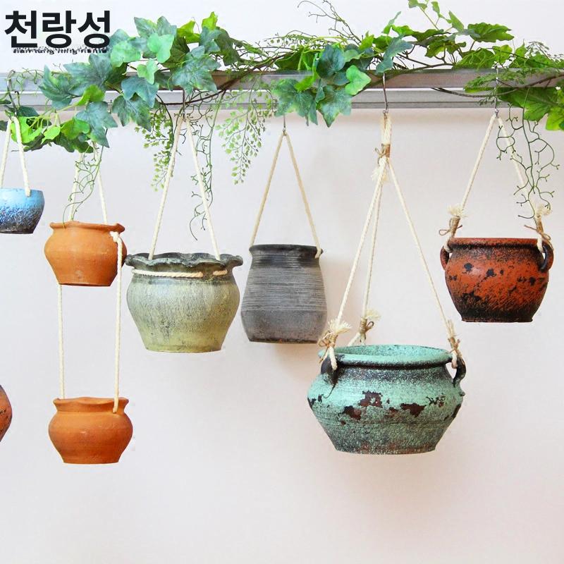 행잉 가드닝 화분대 가든 거치대 구멍 화분 꽃 화초 진열대 인테리어 천장 보블루 33호 구멍있음 중 - 상세 이미지 3