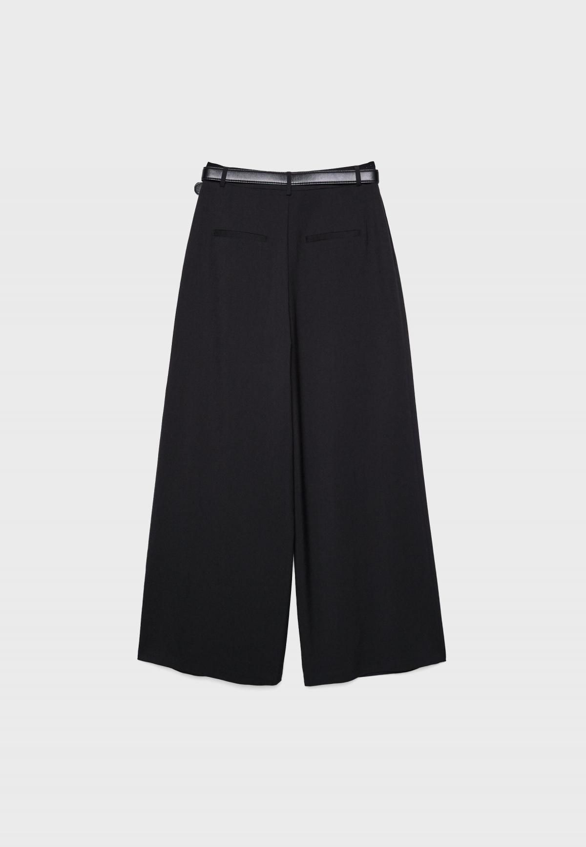 스트라디바리우스 맥시 와이드 플리츠 벨트 팬츠 4538/576 BLACK - 상세 이미지 2