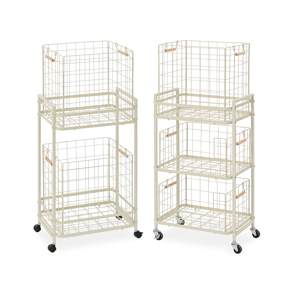 생활의견 이동식 스텐 빨래바구니 3단 대용량 빨래통 세탁바구니 햄퍼