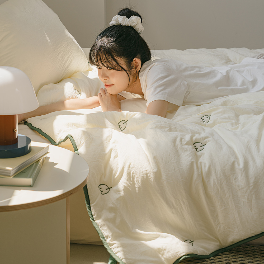 바자르 시리얼 먼지없는 극세사 이불 사계절 차렵이불 겨울 SS 베이지