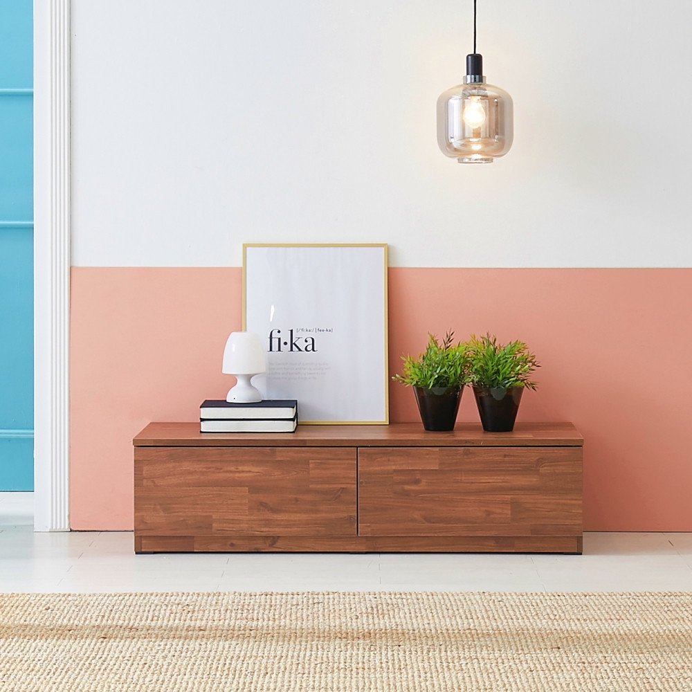 에르모 안방 낮은 미니티비다이 거실장 tv선반 서랍장 1200x400x313, 딥그린