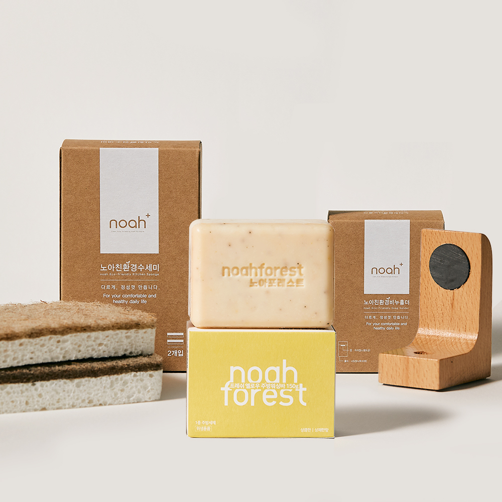 노아포레스트 친환경 설거지비누 수세미 비누홀더 주방살림세트