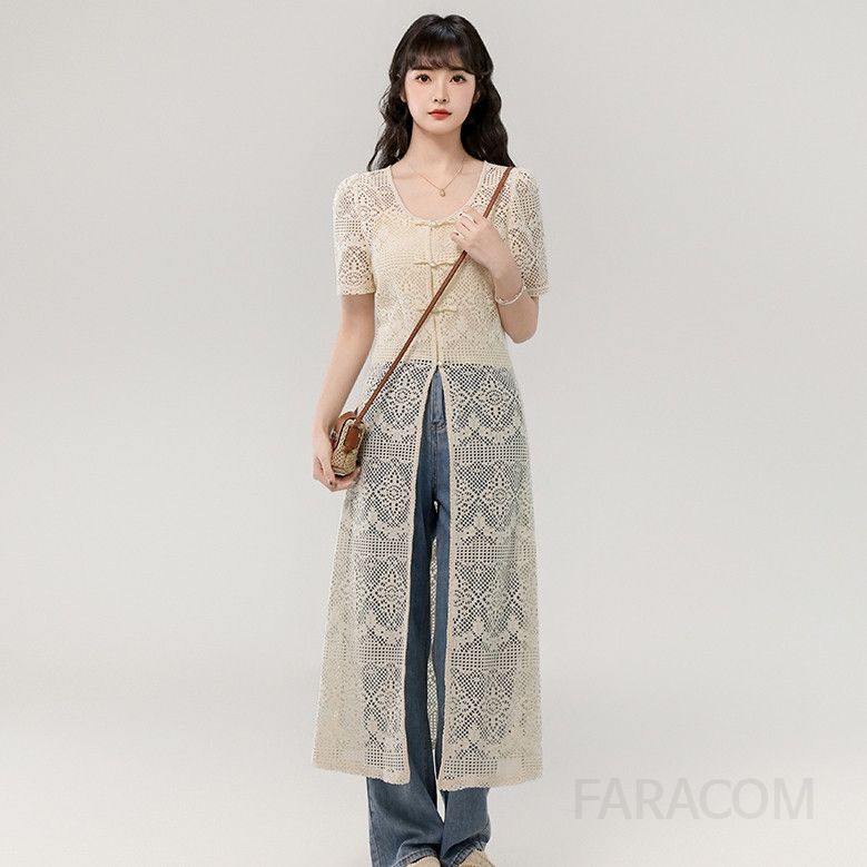 여성 플라워 롱 썸머가디건 얇은 소재로 시원한 착용감 데일리 스타일 루즈핏 디자인 여름철 필수 아이템 외출용 활용도 높은 캐주얼한 느낌 - 상세 이미지 3
