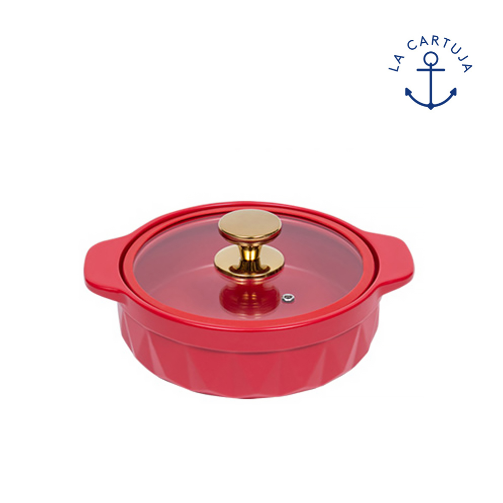 까르투하 퀀텀 세라믹 무균열 뚝배기 내열냄비 전골냄비 22cm, 레드 - 상품 이미지
