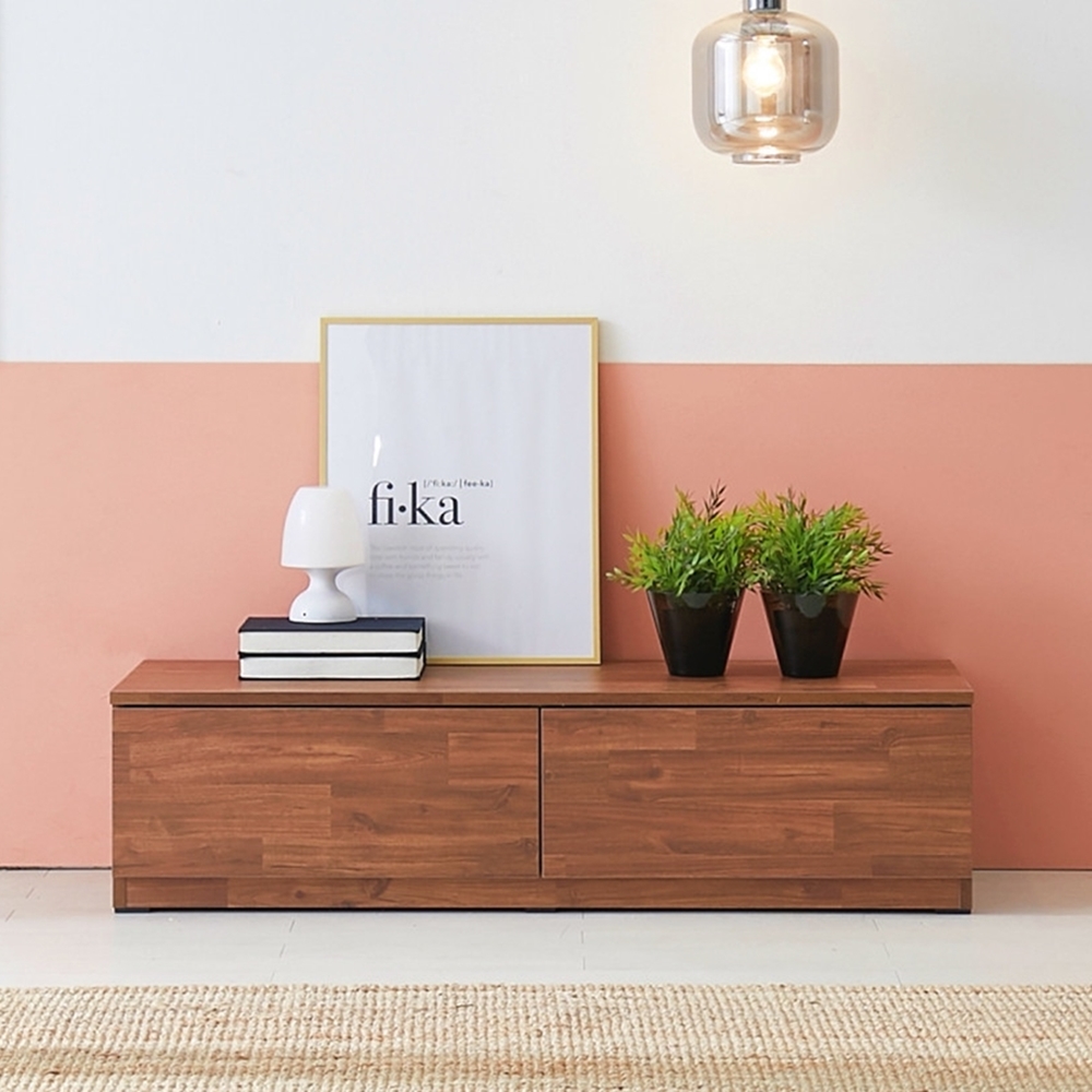 에르모 안방 낮은 미니티비다이 거실장 tv선반 서랍장 1200x400x313, 멀바우