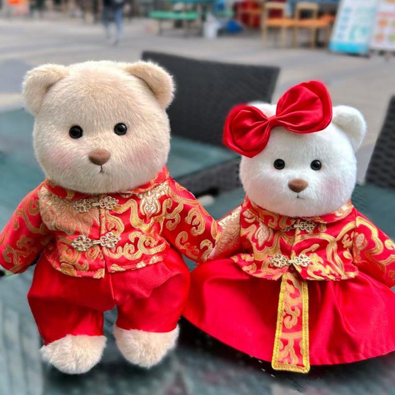 중국 곰인형 웨딩 커플 인형선물 집들이 거실 장식 소품 A 30cm