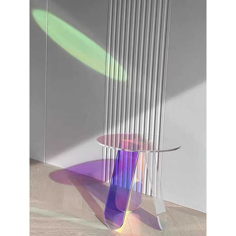 오로라 아크릴 테이블 공간 연출 투명 감성가구 원형 40x45cm - 상세 이미지 4
