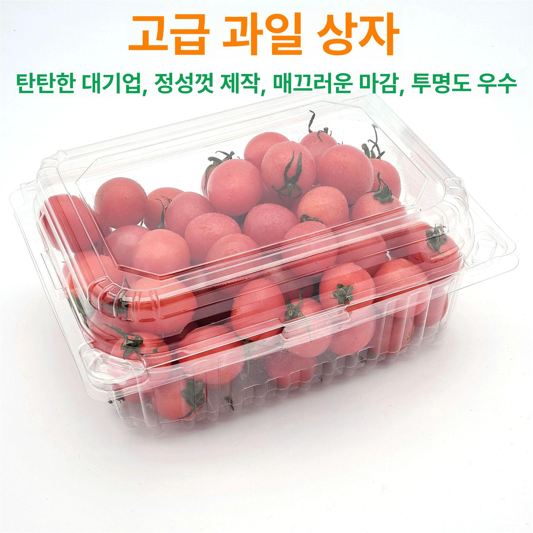 과일포장 상자 투명 포도 딸기 토마토 포장 업소용 마트용 판매용기 약 0.5kg 500B 17g 600개 - 상세 이미지 4
