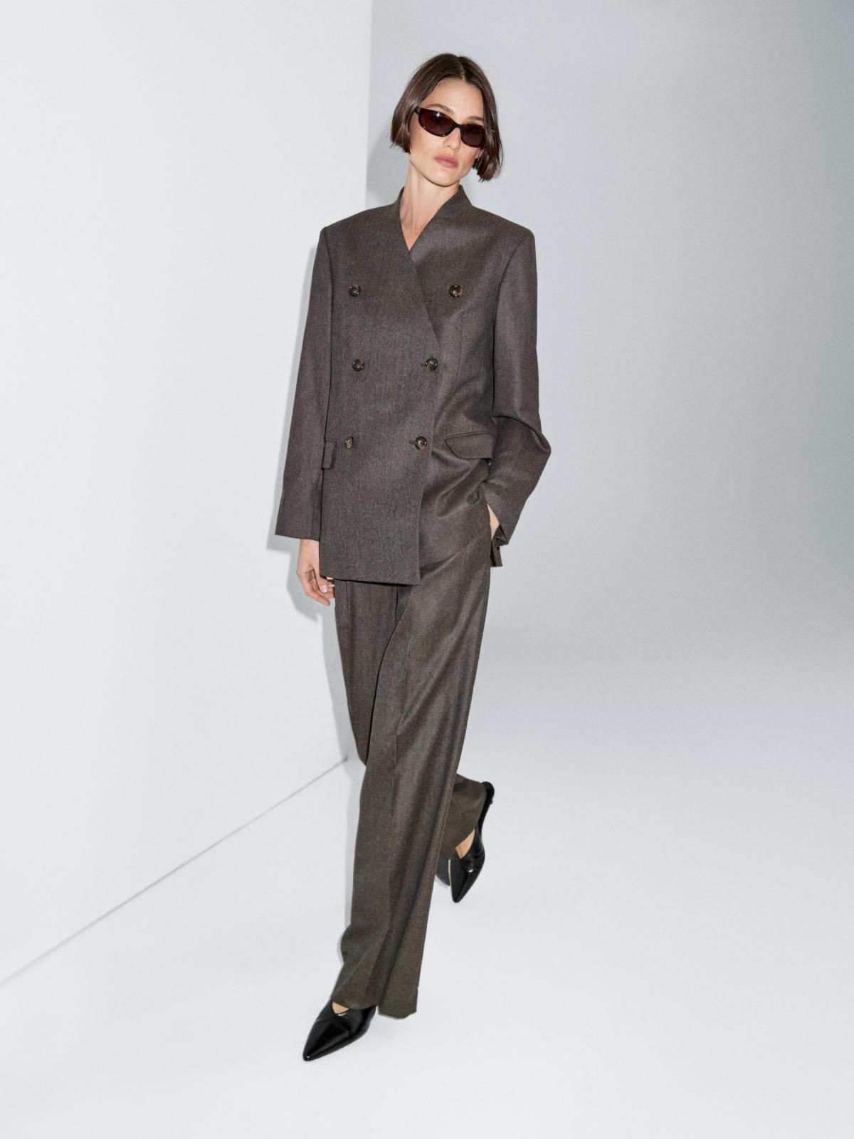 마시모두띠 프리미엄 울 멜란지 더블브레스트 블레이저 6050/863 BROWN - 상세 이미지 4