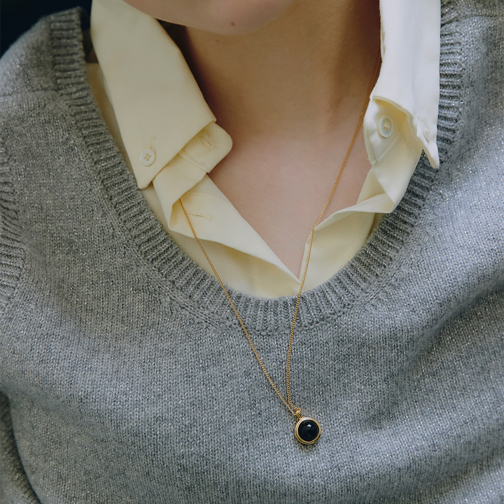 [빈티지헐리우드]Dusky Orb Necklace_VH2579NE004M - 상품 이미지