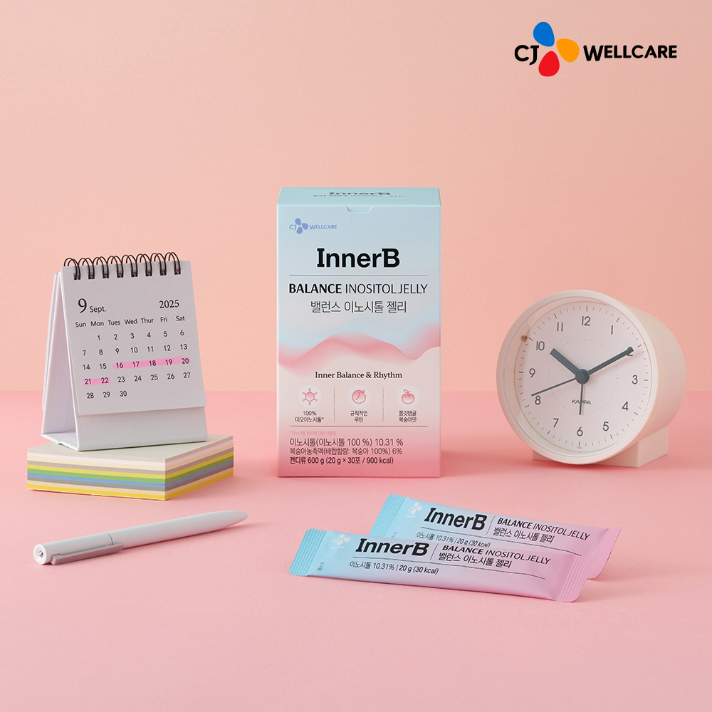 CJ 이너비 밸런스 이노시톨 복숭아맛 젤리 미오이노시톨 콜린 30포, 1개