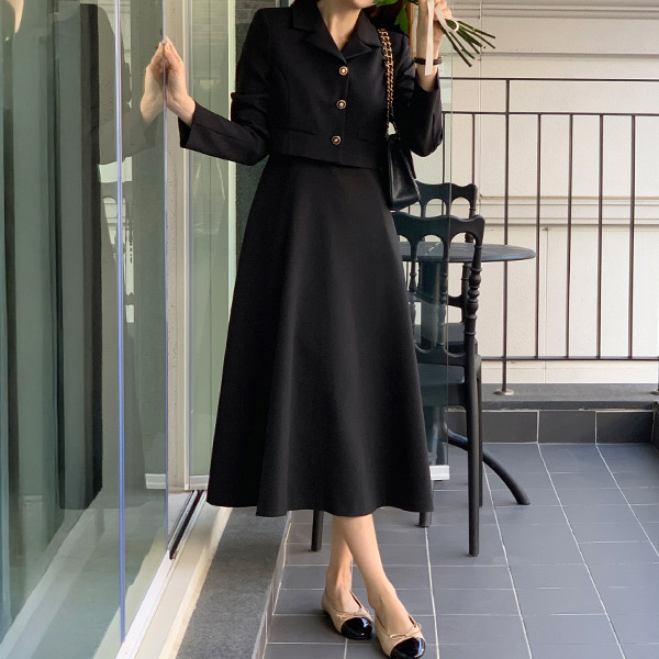 [자체제작] 캘린 투피스 롱 플레어 원피스 op15615