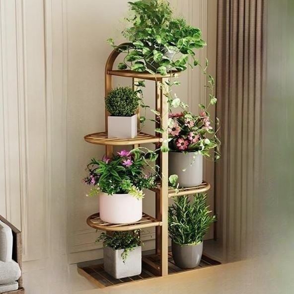 다층 철제 화분받침대 거실 베란다 블랙 5단 105cm - 상세 이미지 2