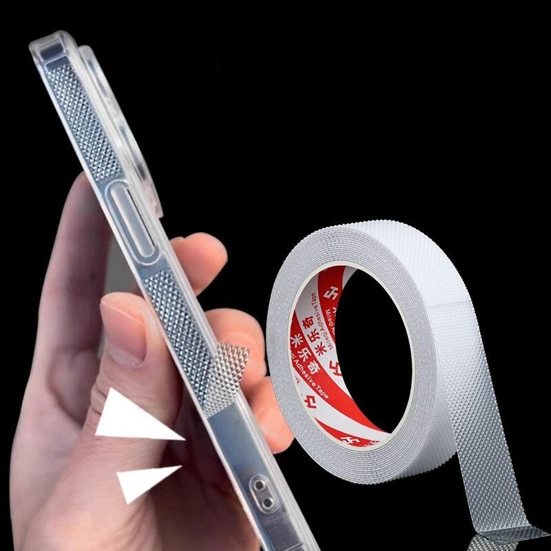 휴대폰 미끄럼 방지 스티커 측면 태블릿 스마트폰 가방 커버 고무 내마모성 논슬립 1.9cm 너비x1m 길이 블랙 - 상품 이미지