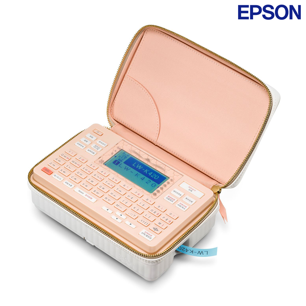 엡손 LW-K420 파우치 일체형 라벨기 휴대용 라벨프린터 네임스티커 [어댑터호환]