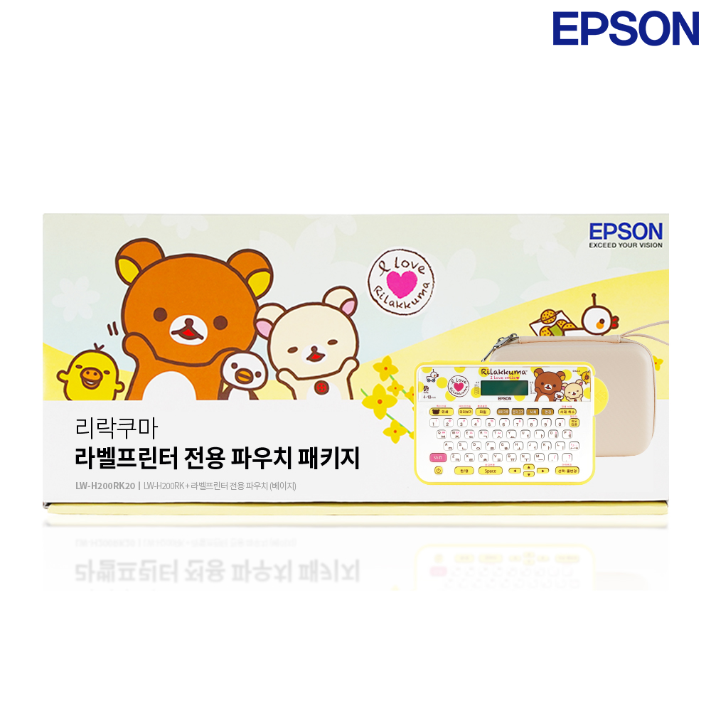 엡손 LW-H200RK20 리락쿠마 파우치 패키지 휴대용 라벨기 라벨프린터 네임스티커
