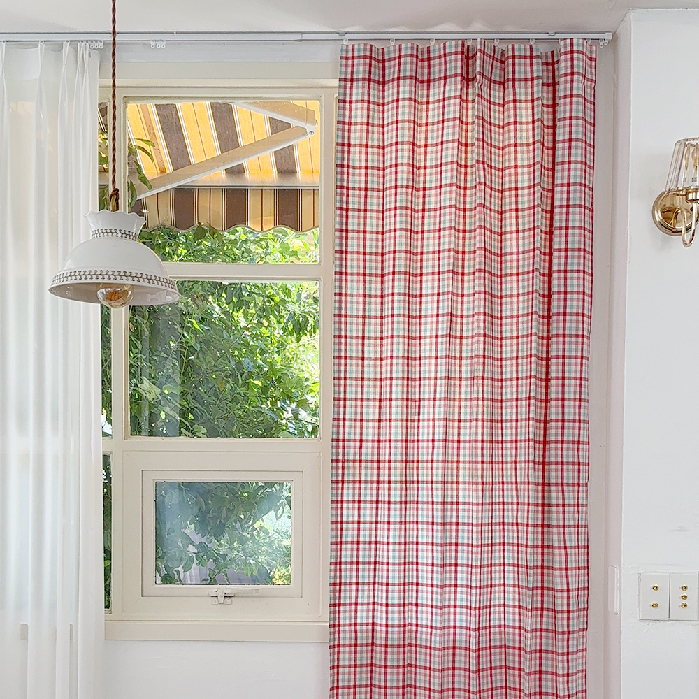 바이아미 데일리 체크 아이방 커튼 맞춤 제작 여아 남아