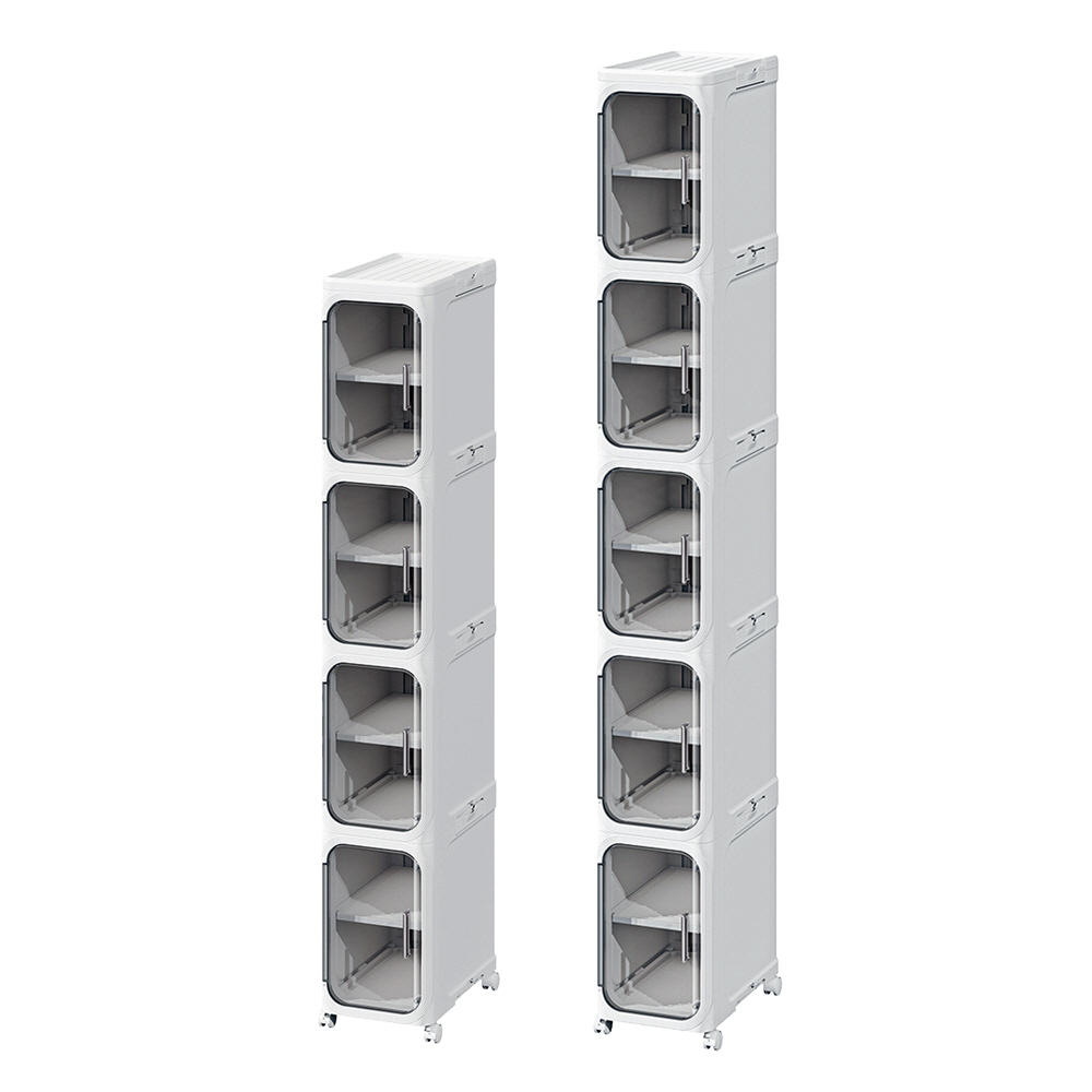 틈새핏 슬림 틈새수납장 이동식 좁은폭 냉장고옆 세탁기옆 틈새장 200, 5단, 화이트