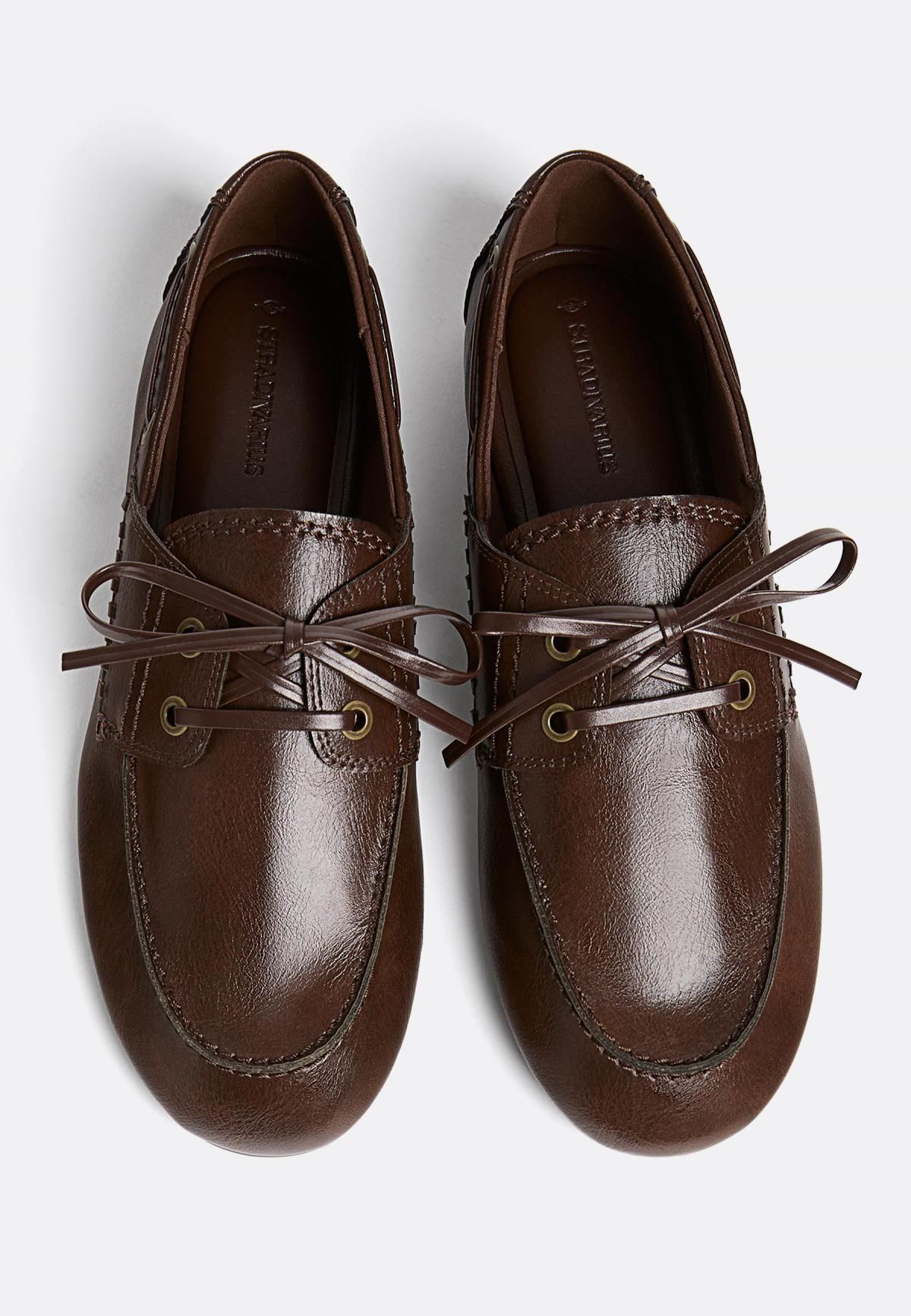 스트라디바리우스 베이직 스티치 레이스업 브라운 로퍼 9648/670 BROWN - 상세 이미지 5