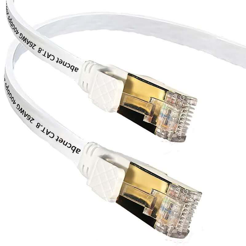 랜선 cat8 플랫 초고속 평면 랜케이블 화이트 26AWG 1미터 2미터 제품 이미지