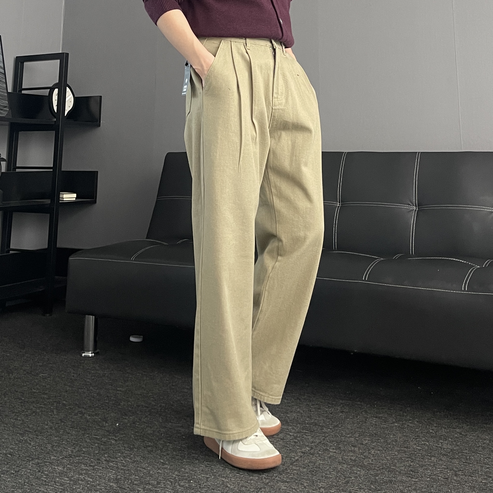 치노팬츠 백바지 남자와이드팬츠 남자흰바지 이미지 6