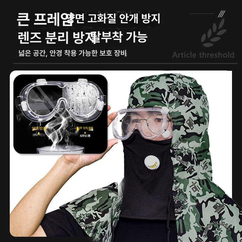 과수원 전면마스크 마스크 작업 양봉 전면커버 옥수수 장갑 방역 농사 고글 안면보호 방제 방습 방진 세트+20장 2장보호필름제공 - 상세 이미지 3