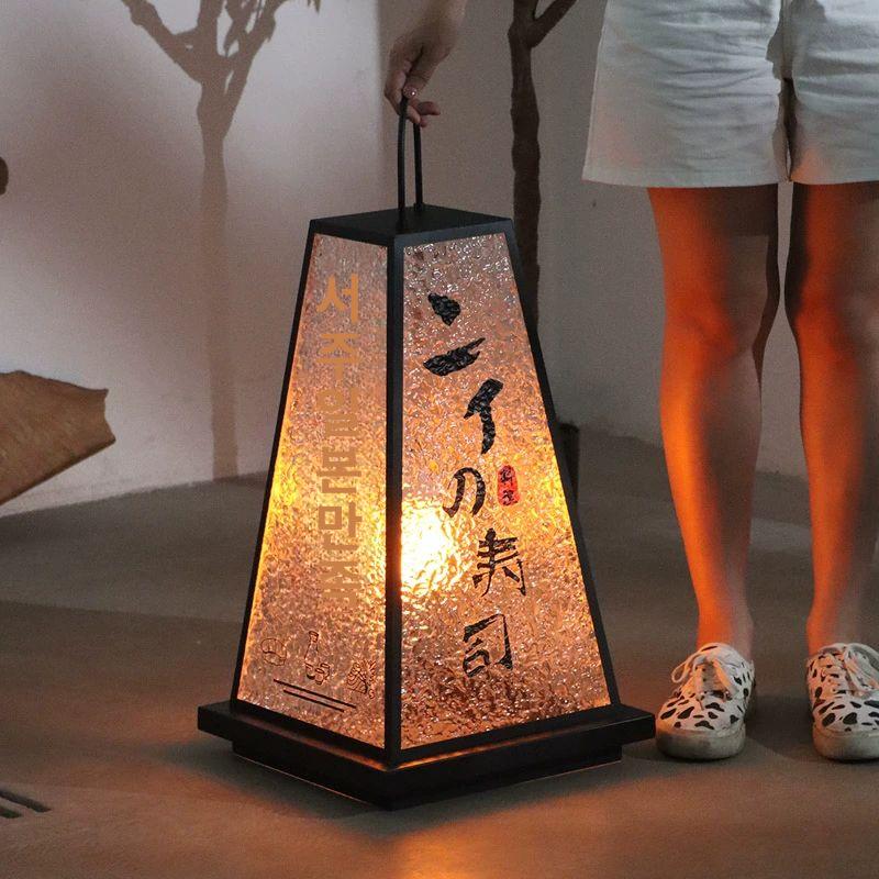 이자카야 입간판 배너 충전식 포차 안내판 일식집 인테리어 스톤패턴 59x35x15CM 일반사이즈 - 상세 이미지 5
