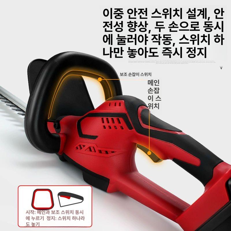 조경 전기톱 트리머 원예 안뜰 전정톱 울타리 충전식 벌목 경량 체인톱 충전톱 충전체인톱 188VF-68000H 1전지 1충전 - 상세 이미지 4
