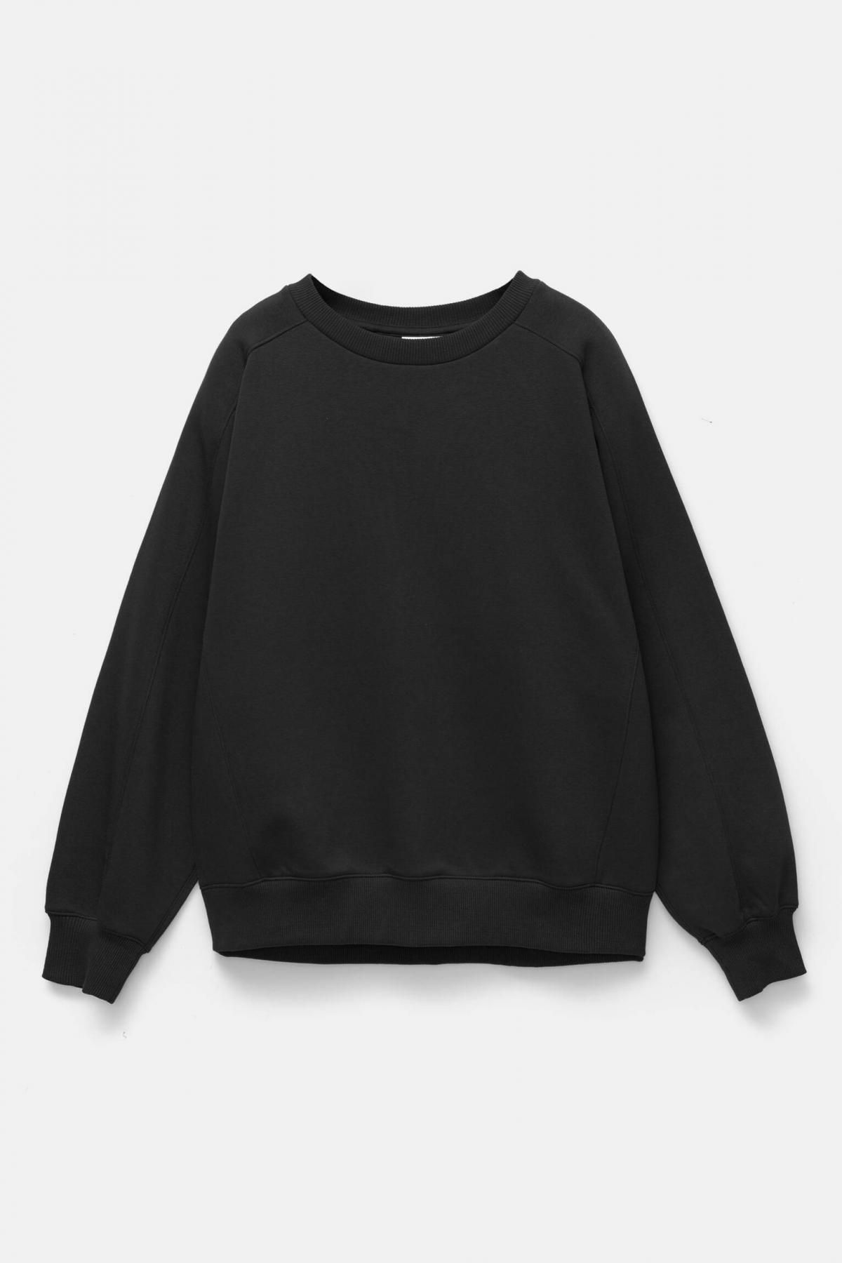 풀앤베어 오버핏 베이직 라운드넥 코튼블렌드 스웨트셔츠 7560/306 BLACK - 메인 이미지