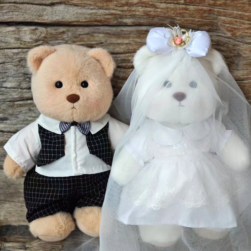 중국 곰인형 웨딩 커플 인형선물 집들이 거실 장식 소품 A 30cm - 상세 이미지 2