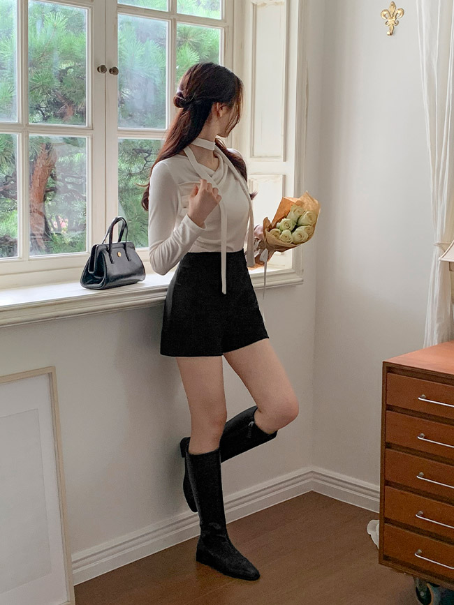 [자체제작] (MADE) 쫀쫀이 스판 옆지퍼 A라인 숏팬츠 ps4774 이미지 4