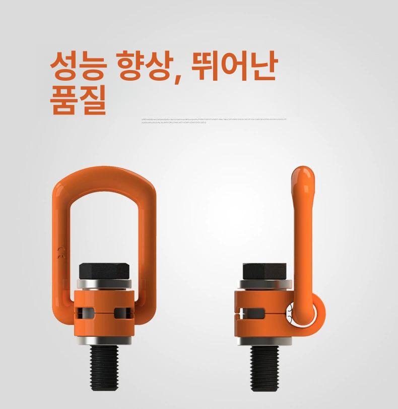 호이스트링 리프팅 회전 체인 이동식 짐벌링 크레인 나사 고강도 고리 전하 M24x3.0x36mm 인장 4t - 상세 이미지 2