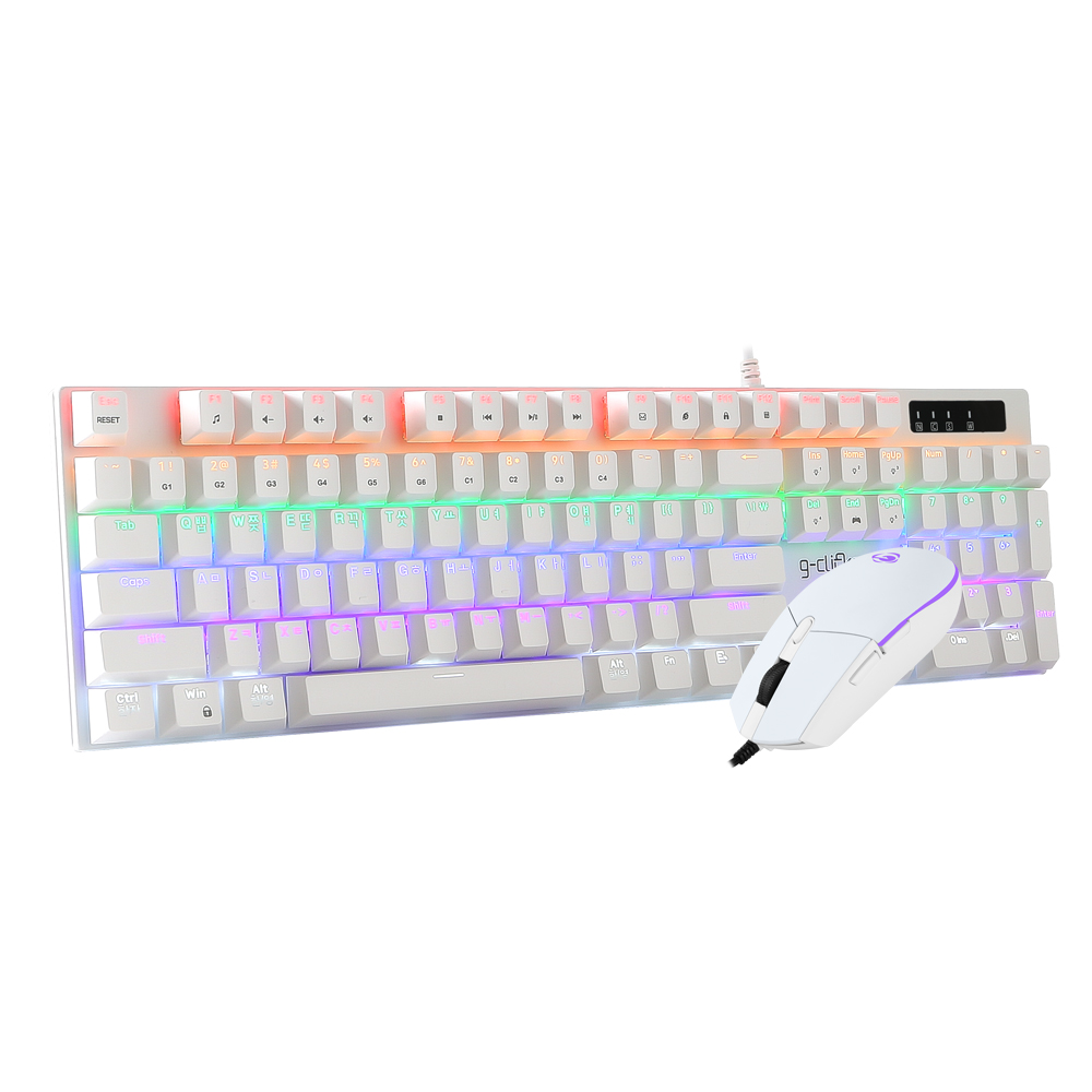지클릭커 슈퍼 히어로 GMK-510X 게이밍 기계식 유선 키보드 마우스 세트 블랙 적축 이미지 6